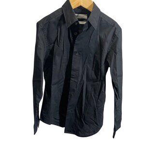 Calvin Klein Boys Stretch Slim Fit Black Button-Up Shirt Size 8